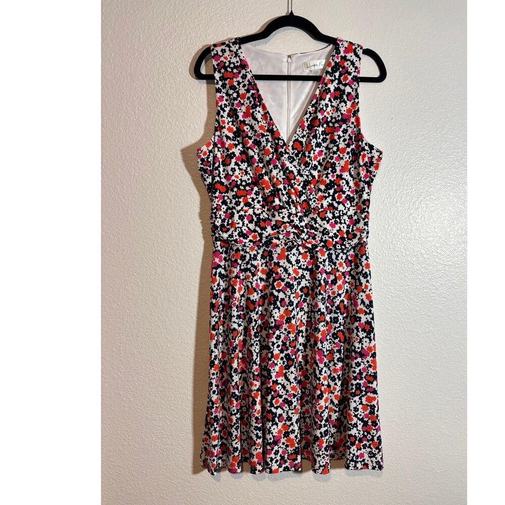 Harper Rose Women's Size 12 Sleeveless Multi-Color V-Neck Knee-Length Dress